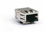 RJ45 1X1 8P8CS 6U 带弹片 不规则LED 4个磁环 后脚3.05 左绿右黄