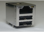 RJ45+双层USB2.0 15U 无弹片 带灯 4个磁环 左绿右黄