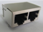 RJ45 1X2 10P8CS 6U 无弹片 无LED  4个磁环 脚后3.05