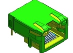 RJ45-S-LED开口型插座(带弹片) 通孔回流焊